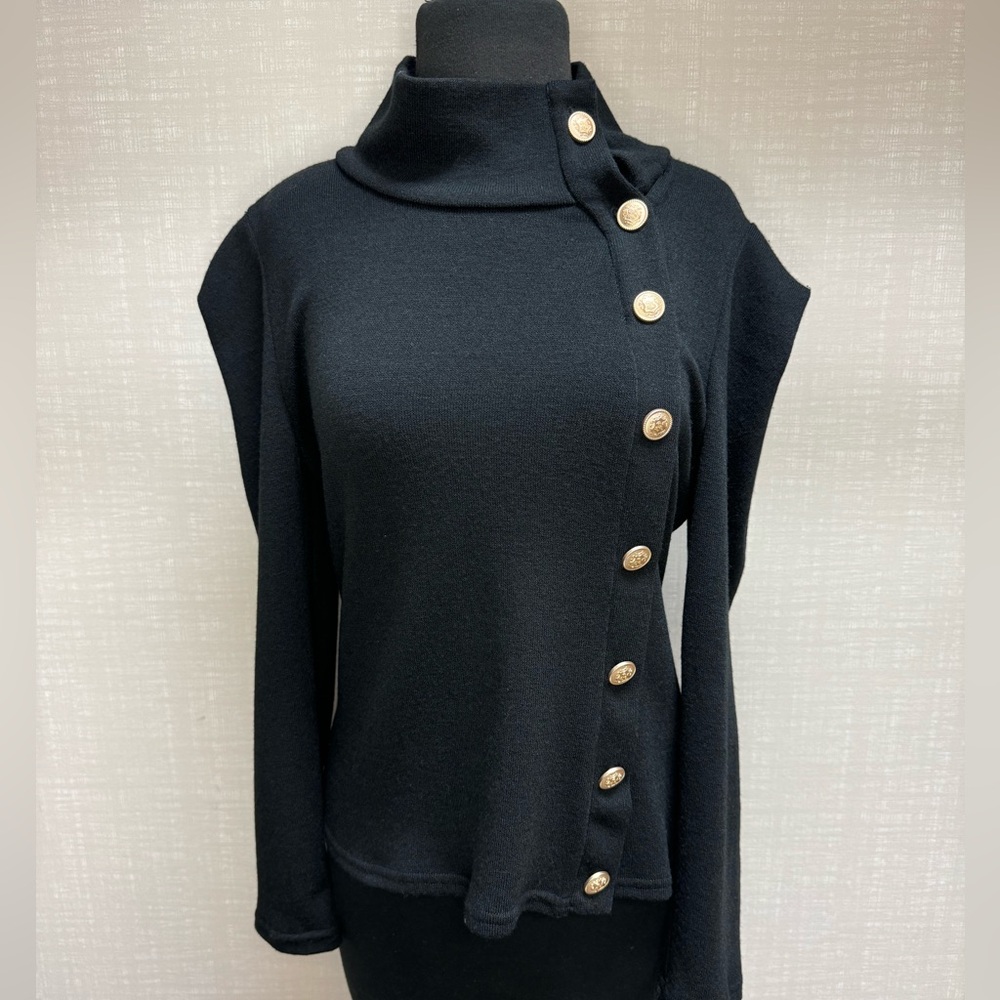 Joseph Ribkoff Sweater Knit Buttoned Fitted Top